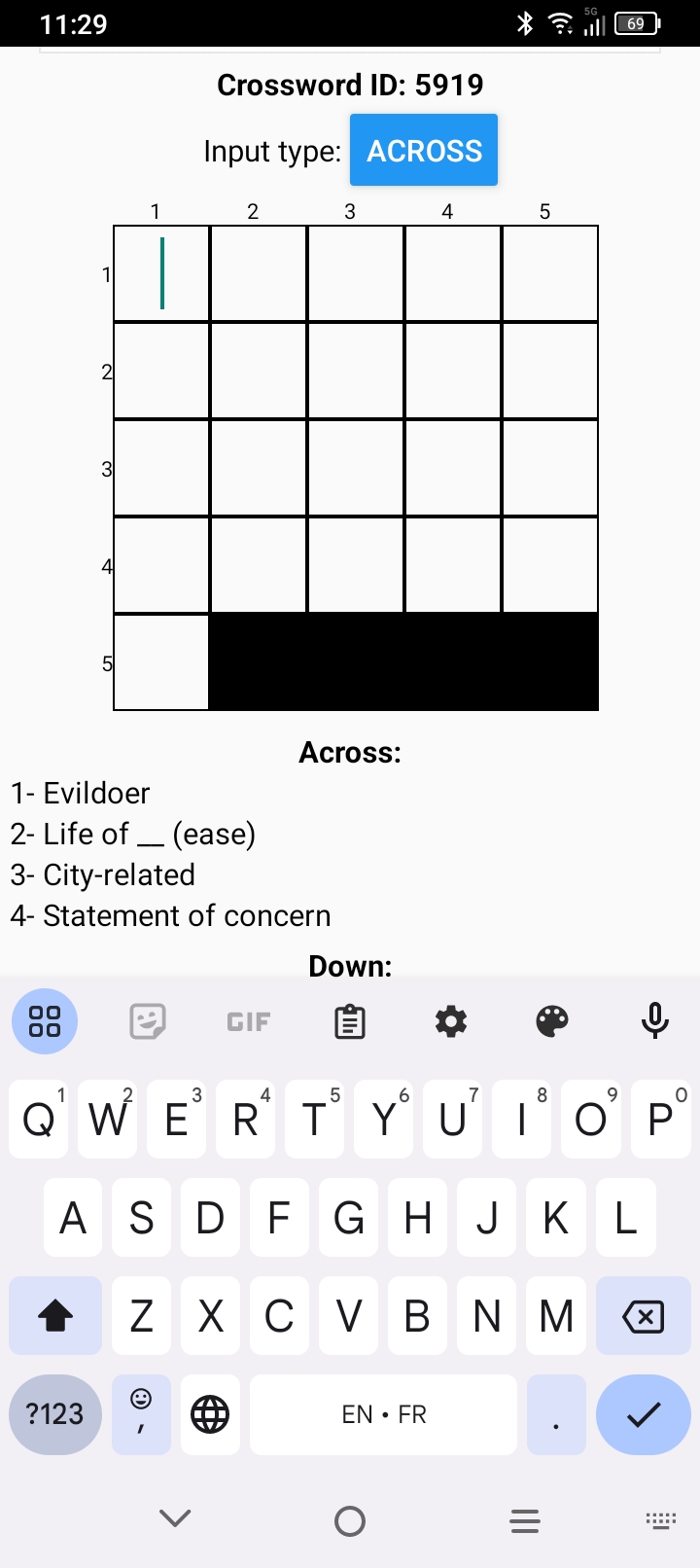 Almost Unlimited Crossword App